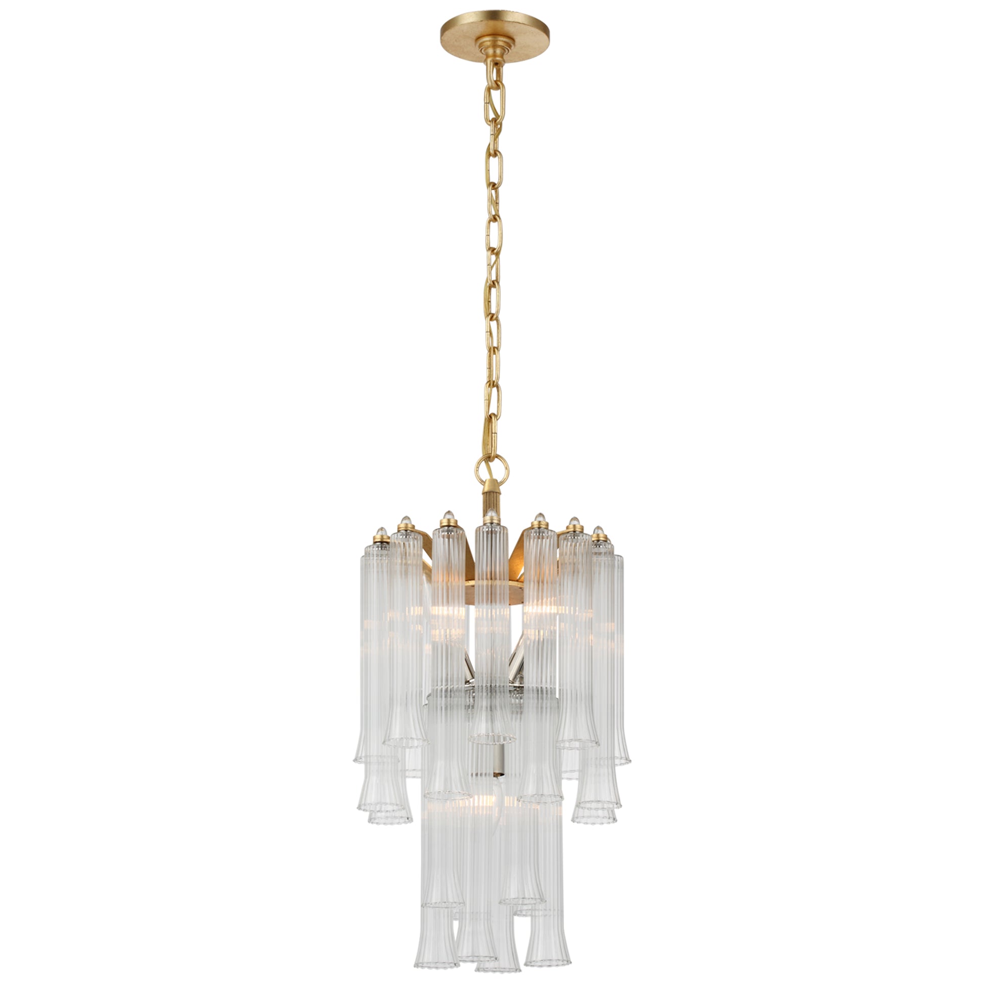 Visual Comfort 4 Light Brass Chandelier Ceiling Light